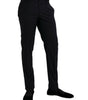 Dolce & Gabbana Dark Blue Wool Slim Fit Formal Pants