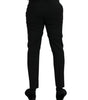Dolce & Gabbana Black Wool SlimFit Dress Formal Pants