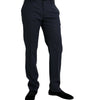 Dolce & Gabbana Blue Wool Slim Fit Dress Formal Pants