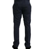 Dolce & Gabbana Blue Wool Slim Fit Dress Formal Pants