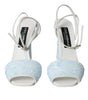 Dolce & Gabbana Light Blue Sequin Ankle Strap Sandals Shoes