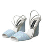 Dolce & Gabbana Light Blue Sequin Ankle Strap Sandals Shoes