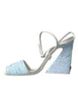 Dolce & Gabbana Light Blue Sequin Ankle Strap Sandals Shoes