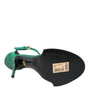 Sandales en cuir exotique vert et cristaux Dolce &amp; Gabbana