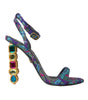 Dolce & Gabbana Multicolor Jacquard Crystals Sandals Shoes
