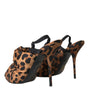 Sandales à talons et bride arrière léopard marron Dolce &amp; Gabbana