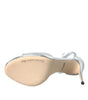 Dolce & Gabbana Silver KEIRA Leather Heels Sandals Shoes