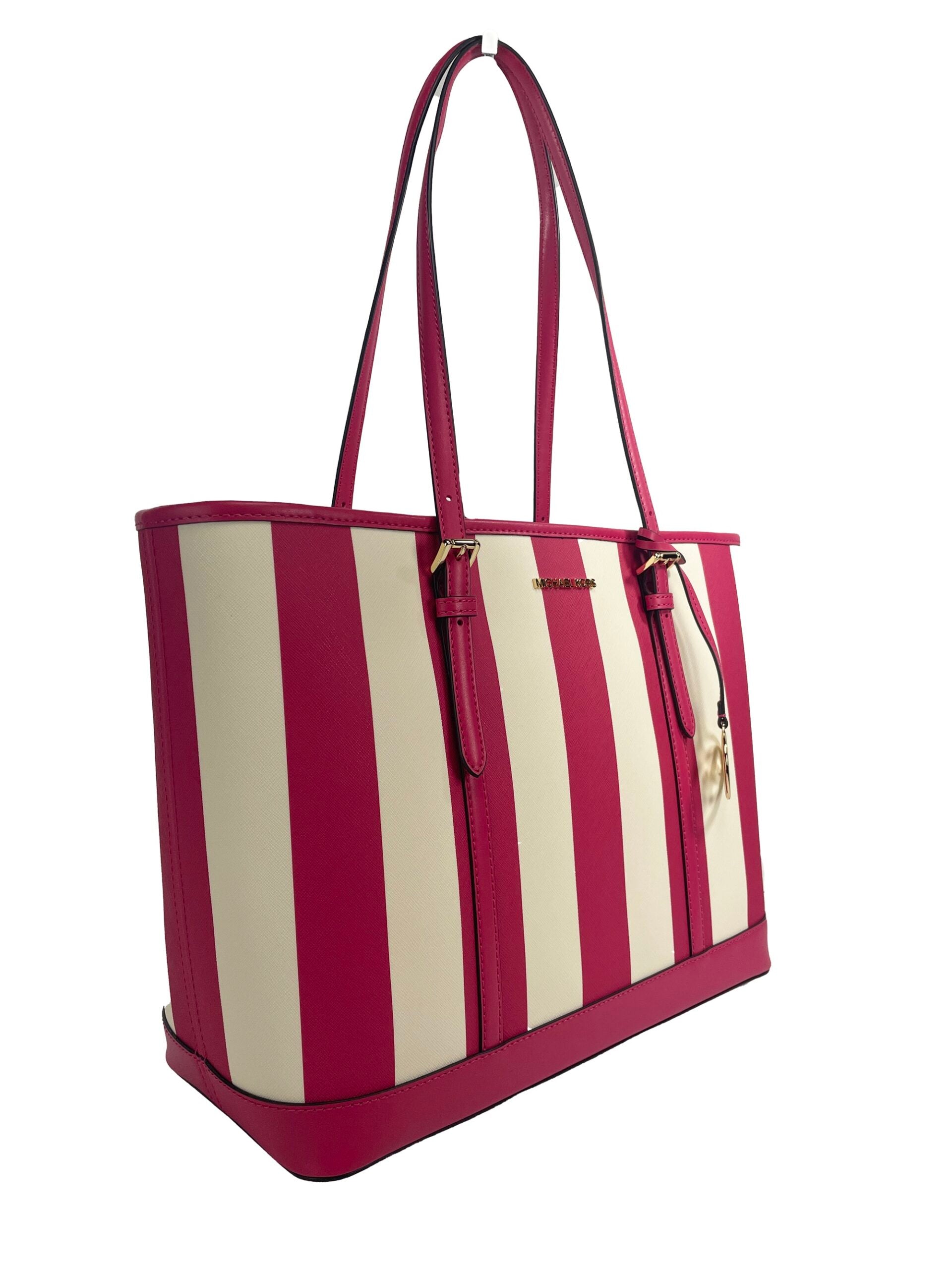Grand sac fourre-tout en PVC Jet Set Travel TZ de Michael Kors, rose