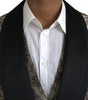 Dolce & Gabbana Brown Floral Jacquard Formal 3 Piece Suit