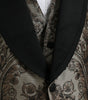 Dolce & Gabbana Brown Floral Jacquard Formal 3 Piece Suit
