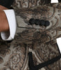 Dolce & Gabbana Brown Floral Jacquard Formal 3 Piece Suit