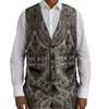 Dolce & Gabbana Brown Floral Jacquard Formal 3 Piece Suit