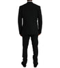 Dolce & Gabbana Black Polyester STAFF Formal 3 Piece Suit