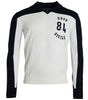 Dolce &amp; Gabbana White Black SICILIA Henley Shirt Pullover Sweater
