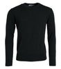 Dolce &amp; Gabbana Dark Gray Wool Crew Neck Pullover Sweater