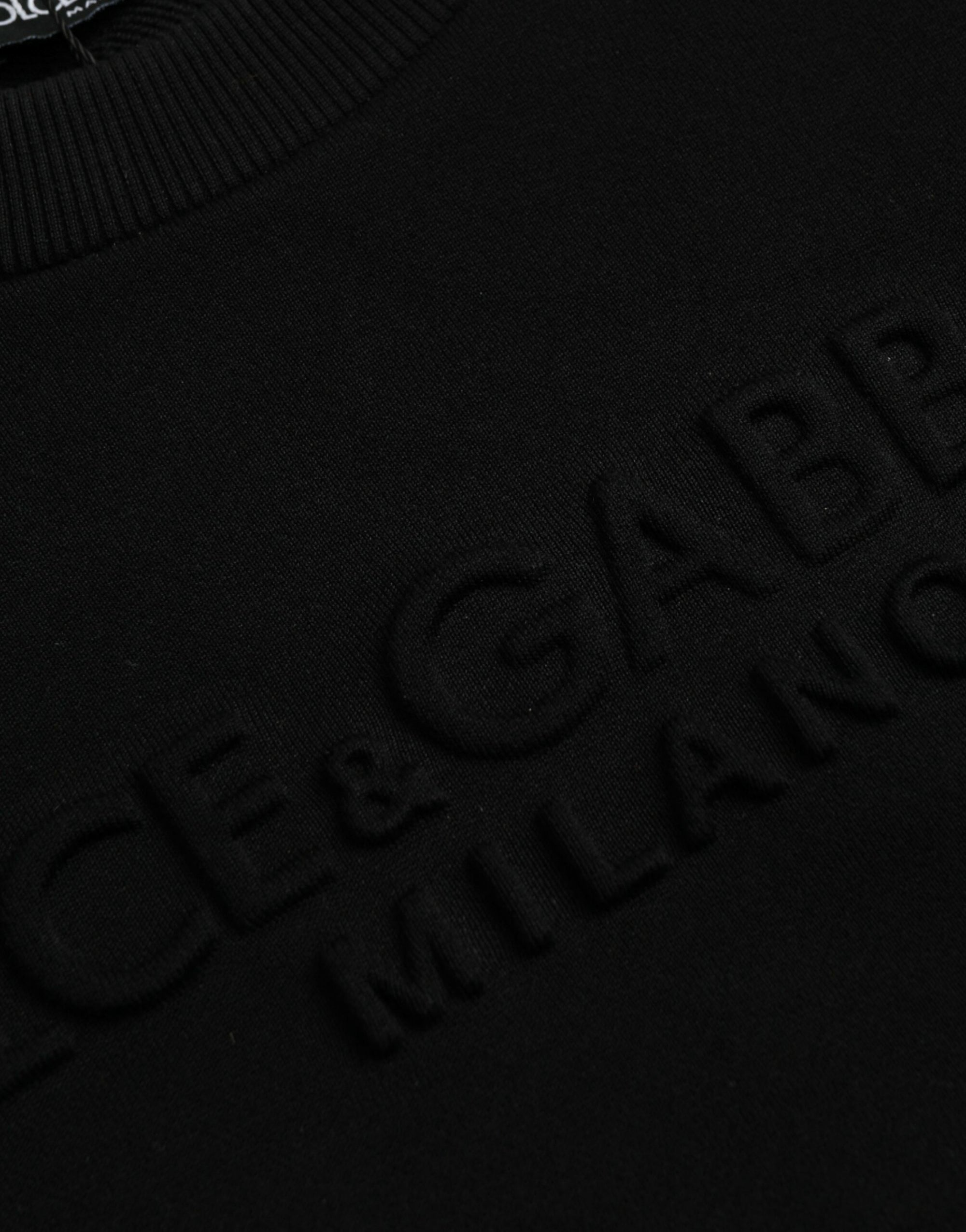 Dolce &amp; Gabbana Black Cotton Long Sleeves Sweatshirt Sweater