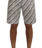 Dolce & Gabbana White Black Striped Casual Shorts