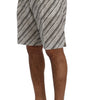 Dolce & Gabbana White Black Striped Casual Shorts