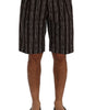 Dolce & Gabbana Bordeaux Striped Cotton Knee High Shorts