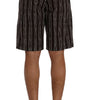 Dolce & Gabbana Bordeaux Striped Cotton Knee High Shorts