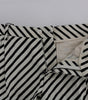 Dolce & Gabbana White Black Striped Hemp Casual Shorts