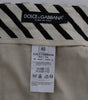 Dolce & Gabbana White Black Striped Hemp Casual Shorts