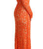 Dolce & Gabbana Orange Floral Ricamo Sheath Long Dress