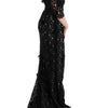 Dolce & Gabbana Black Cotton Silk Floral Long Dress