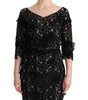 Dolce & Gabbana Black Cotton Silk Floral Long Dress