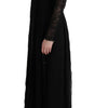 Dolce & Gabbana Black Floral Lace Sheath Silk Dress