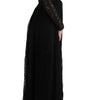 Dolce & Gabbana Black Floral Lace Sheath Silk Dress