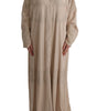 Dolce & Gabbana Beige Floral Applique Lace Kaftan Dress