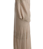Dolce & Gabbana Beige Floral Applique Lace Kaftan Dress
