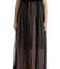 Dolce & Gabbana Black Pink Silk Long Shift Dress
