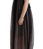 Dolce & Gabbana Black Pink Silk Long Shift Dress