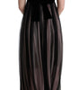 Dolce & Gabbana Black Pink Silk Long Shift Dress