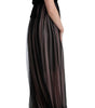 Dolce & Gabbana Black Pink Silk Long Shift Dress