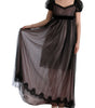 Dolce & Gabbana Black Pink Silk Long Shift Dress