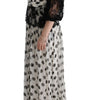 Dolce & Gabbana Black White Polka Dotted Floral Dress