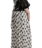 Dolce & Gabbana Black White Polka Dotted Floral Dress