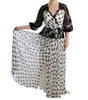 Dolce & Gabbana Black White Polka Dotted Floral Dress