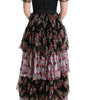 Dolce & Gabbana Multicolor Silk Stretch Floral Shift Long Dress