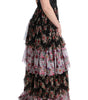 Dolce & Gabbana Multicolor Silk Stretch Floral Shift Long Dress