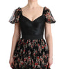 Dolce & Gabbana Multicolor Silk Stretch Floral Shift Long Dress