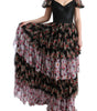Dolce & Gabbana Multicolor Silk Stretch Floral Shift Long Dress