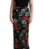 Dolce & Gabbana Multicolor Floral Print Stretch Sheath Long Dress