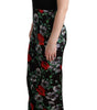 Dolce & Gabbana Multicolor Floral Print Stretch Sheath Long Dress