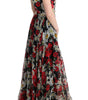 Dolce & Gabbana Multicolor Silk Floral Crystal Long Maxi Dress