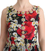 Dolce & Gabbana Multicolor Silk Floral Crystal Long Maxi Dress