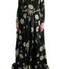 Dolce & Gabbana Multicolor Silk Sunflower Print Long Maxi Dress